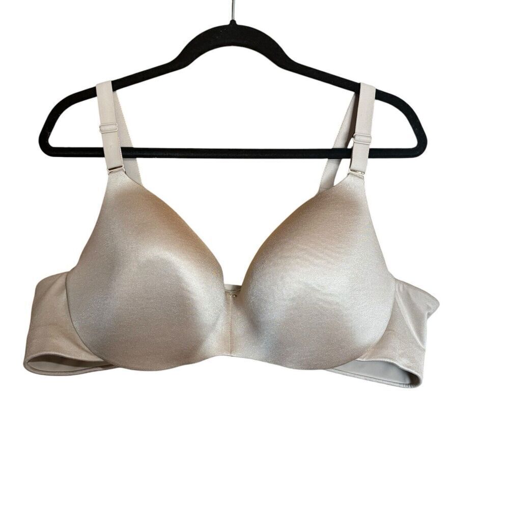 Cacique Lane Bryant Back Smoothing Balconette Bra Womens 46C Beige Underwire